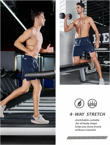 Vista 4 de NORTHYARD Pantalones cortos deportivos para correr para hombre, de 5 pulgadas7 pulgadas, para entrenamiento, gimnasio, tenis, secado rápido