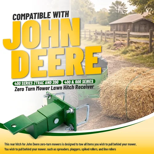 Vista 2 de HECASA Receptor de enganche para cortacésped de giro cero compatible con John Deere Gas Z Trak 400 Series Ztrac y 200, 400, 600 Series y Z224 Z225
