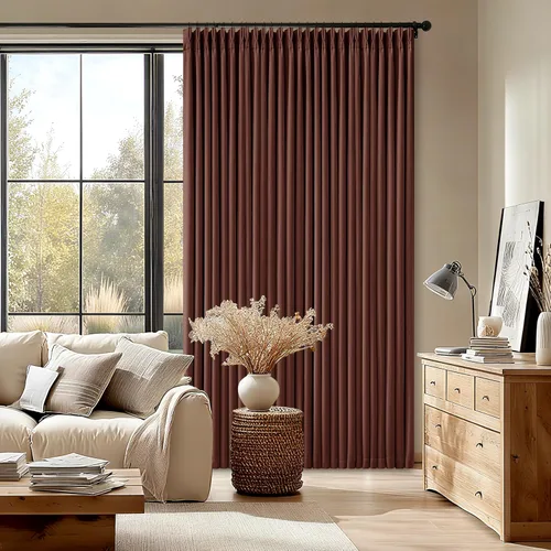 Vista 157 de Juego de 2 paneles de cortinas plisadas negras de 80 pulgadas para sala de estar, cortinas plisadas de lino con forro de 80 pulgadas de largo, 100%