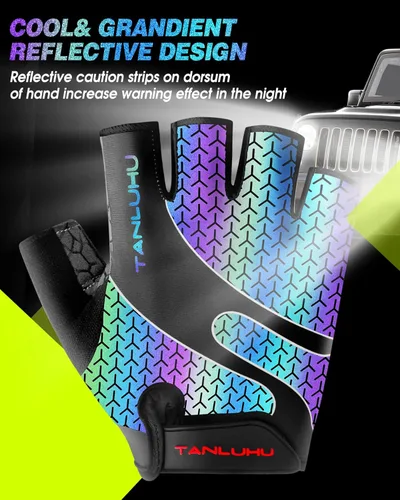 Vista 4 de Tanluhu - Guantes de ciclismo para hombre y mujer