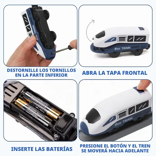 Vista 9 de Wdmiya Juegos de trenes para niños de 4 a 7 años, 104 piezas, trenes a Azul Ciudad 104 Pcs