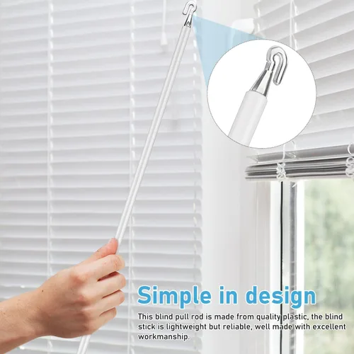 Vista 6 de HOMSFOU Varilla de repuesto para persianas con gancho, barra vertical desmontable para persianas de ventana, fácil de instalar, para hogar, oficina
