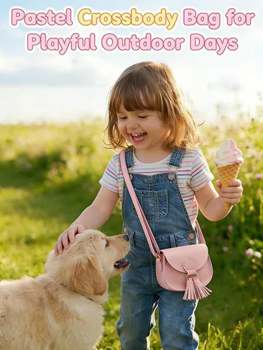 Vista 5 de JUMISEE Mini bolso bandolera con borla para niños y niñas pequeños
