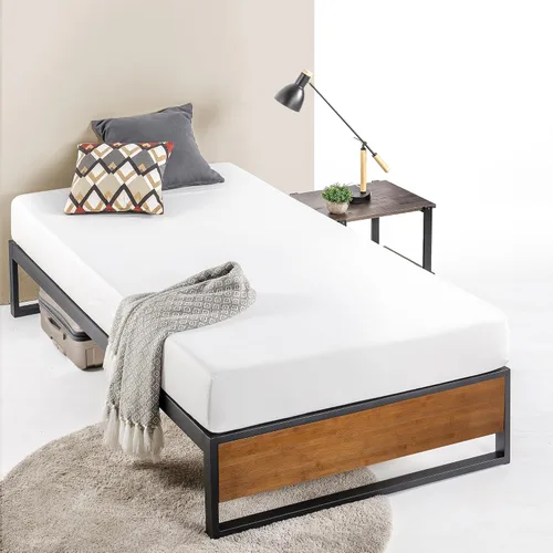 Vista 9 de Zinus Suzanne - Cama de plataforma de 6 pulgadas sin cabecero, Acero Madera Contrachapado, Marrón