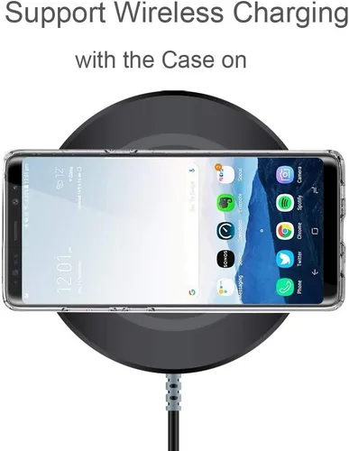 Vista 9 de Unov - Funda para Galaxy Note 9 transparente con diseño en relieve, flor de flor Slim Fit Good Grip, Anti-Slip Embossed Pattern, Shockproof