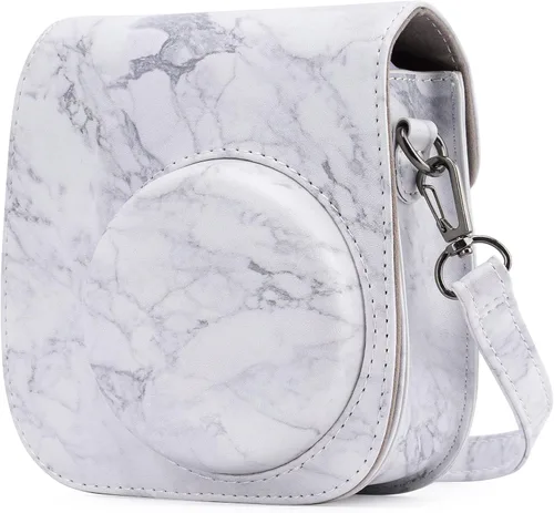 Vista 9 de Funda Protectora Compatible con Cámara de Fotos Instantáneas Fujifilm Instax Mini 12 11 9 8 con Bolsillo y Correa Ajustable (Mariposa Grande Pequeña)