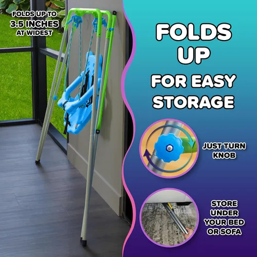 Vista 5 de [Usado] Sportspower FNS-004 My 1st Toddler Swing – Juego de columpio para bebé de alta resistencia para interiores y exteriores con arnés