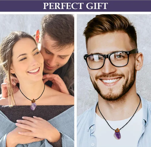 Vista 6 de SMOKY QUARTZ Collar con colgante de chakra con piedra de cristal curativo auténtica, joyería de cristales para mujeres y hombres, niñas, niños