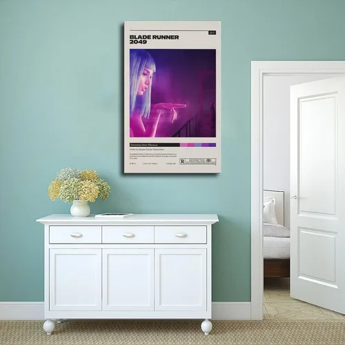 Vista 4 de Falyan Blade Runner 2049 - Póster de película artística en lienzo para decoración de dormitorio, paisaje deportivo, oficina, habitación, regalo, sin
