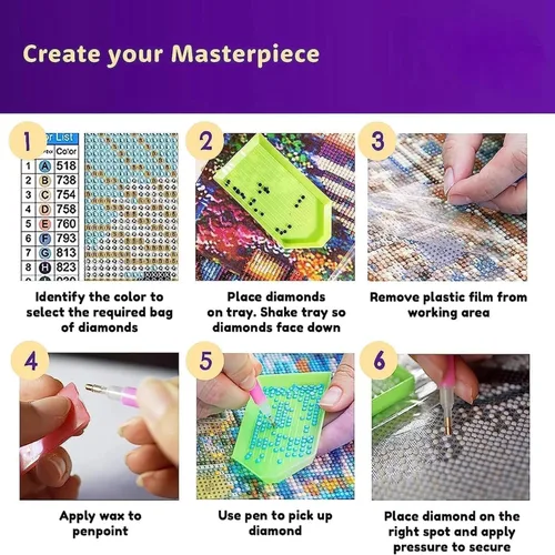Vista 3 de EWJRNSF Kits de pintura de diamantes 5D para adultos principiantes, juegos de arte de diamantes, pintura de gemas y manualidades, decoración