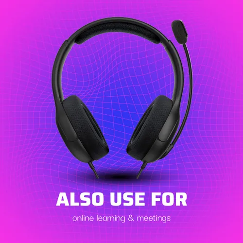Vista 6 de PDP Gaming LVL40 Wired Stereo Headset With Noise Cancelling Microphone Black - PS5PS4