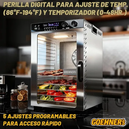 Vista 2 de Máquina deshidratadora de alimentos, 18 bandejas de acero 18 Tray