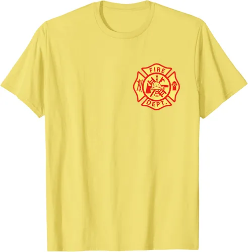 Vista 74 de Camiseta con logotipo de bomberos con símbolo de bombero, Negro