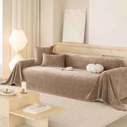 Vista 24 de DREAMINGO Fundas de sofá biplaza para sofá de 2 plazas, manta jacquard moderna y minimalista protectora de muebles para mascotas, lavable, funda