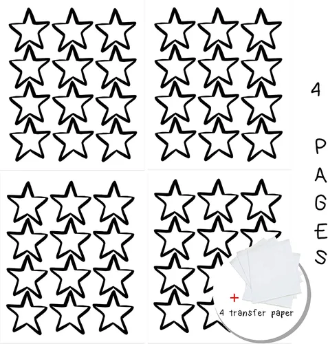 Vista 4 de Calcomanías transparentes de estrellas irregulares para niños, habitación de bebé, cuarto de bebé y sala de estar. 48 piezas calcomanías adhesivas