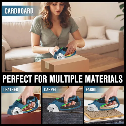 Vista 6 de Tijeras eléctricas inalámbricas para cortador de cartón con 4 cuchillas SK5, cortadores de caja eléctricos recargables de 4 V, potente herramienta
