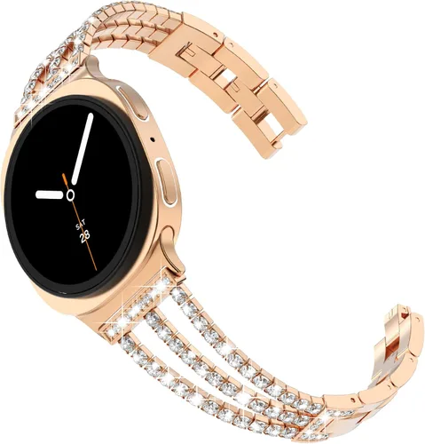 Vista 17 de FULLIFE Compatible with Samsung Galaxy Watch 7 6 5 4 FE Band 40mm 44mm for Women, Jewelry Metal Wristband Strap for Galaxy Watch 6 Classic 4 Classic
