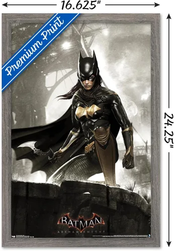 Vista 3 de Trends International DC Comics Video Game-Arkham Knight-Batgirl - Póster de pared, 14.72 x 22.37 pulgadas, versión enmarcada de madera de granero