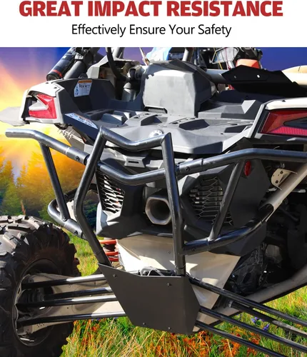 Vista 3 de A & UTV PRO Barra de parachoques trasera para Maverick X3, protector de cepillo de barra de parachoques trasero para accesorios Can Am Maverick X3