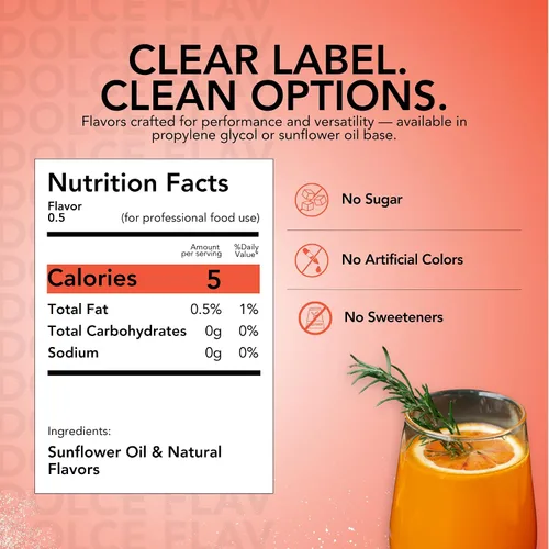 Vista 2 de Dolce Flav Extracto Natural de Naranja Sangrienta – 1 Galón Soluble en Aceite Kosher, Sin Azúcar, Aroma Concentrado de Naranja Sangrienta