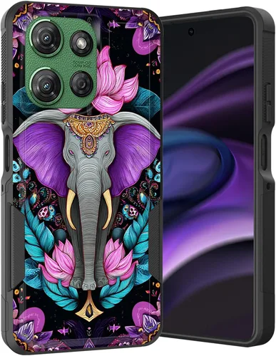 Vista 49 de para Moto G Play 4G 2024, funda de dos capas híbrida resistente y a prueba de golpes, PC duro + silicona suave protectora para Motorola Moto G Play