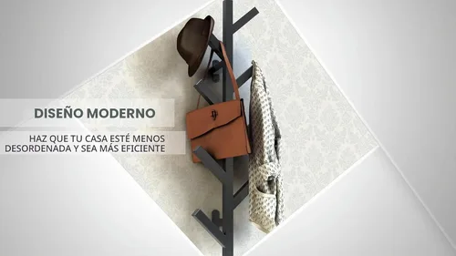 Vista 5 de Premium Racks - Perchero para abrigo y sombrero, diseño moderno, montado en la pared, elegante, negro