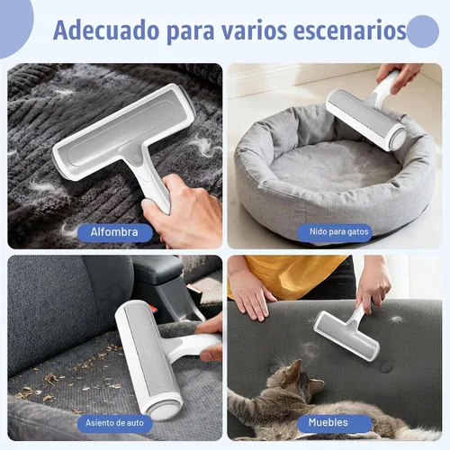 Vista 5 de Roller - Removedor de pelo de mascotas – Rodillo reutilizable para pelos de perros y gatos en muebles, sofá, alfombras, alfombras, ropa de cama