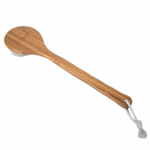Vista 4 de Bath Dry Body Brush- Cepillo para la espalda con cerdas naturales, de largo mango de madera para la celulitis y es exfoliante de Janrely