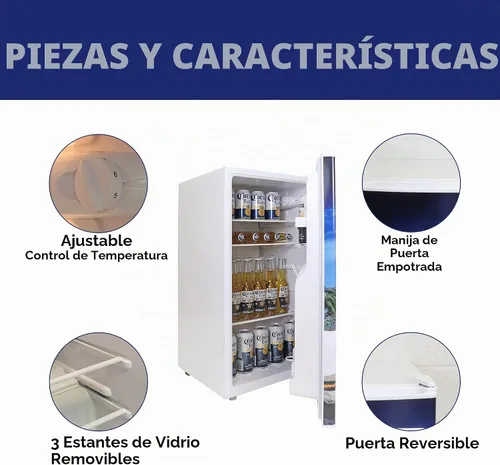 Vista 6 de Koolatron COR90 Corona - Frigorífico compacto de 3.2 pies cúbicos, 90 L, abrebotellas Licensed Corona Graphics, Built-In Bottle Opener, 3 Glass