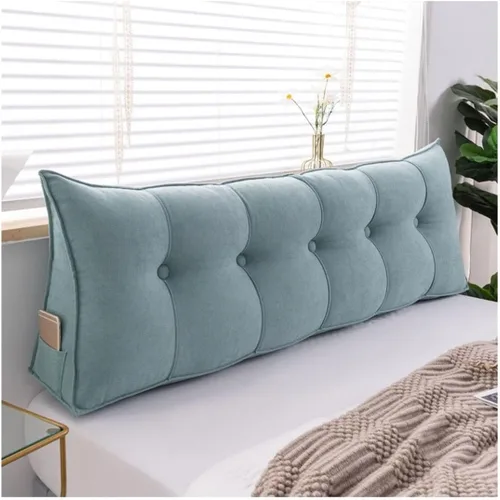 Vista 9 de Almohadas de cuña para cabecero + almohada de cuña para descansar y leer, cojín triangular súper suave, soporte de posicionamiento, almohadas largas