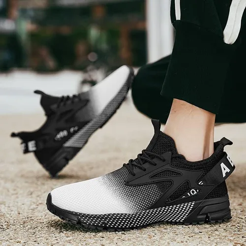 Vista 5 de Zapatillas deportivas para hombre, zapatillas de trail running para hombre, de moda, atléticas, casuales, verdes, blancas, rojas, talla de zapato