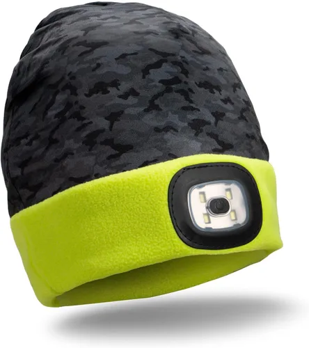 Vista 22 de Gone For a Run Gorros y diademas reversibles con forro polar LED para correr 3 modos de luz