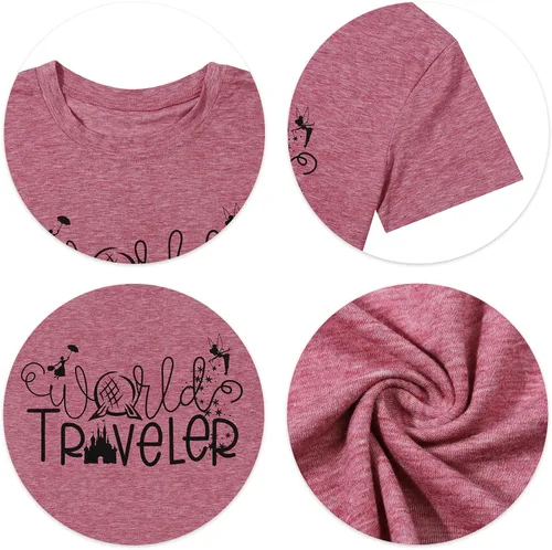 Vista 8 de Camiseta Believe in Magic para mujer camisetas de viaje del mundo lindas camisetas gráficas de hadas camisetas casuales de manga corta para niña