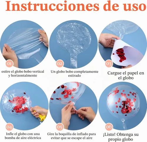 Vista 6 de Jexine 100 globos Bobo de 24 pulgadas de burbujas transparentes