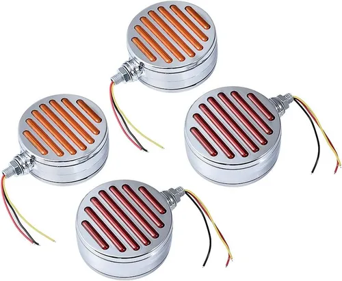 Vista 21 de Astra Depot 2 piezas de luz de cara doble de 3" redondas, 24 LED, color rojo, ámbar y blanco, para remolque de camión semi, tractor, vehículo largo