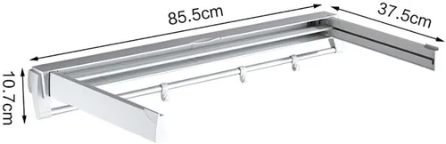 Vista 8 de Tendedero plegable para colgar en la pared, plegable, para interiores, con 7 varillas, para lavandería o baño