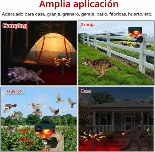 Vista 7 de Luces de alarma de seguridad con sensor solar para exteriores, detector de movimiento de 360°, luz estroboscópica intermitente, lámpara de Rojo 1
