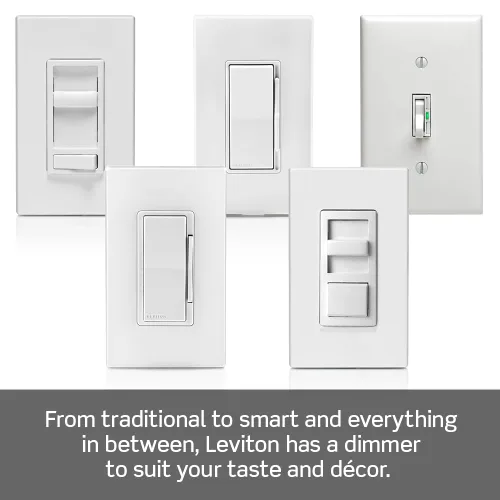 Vista 7 de Leviton Regulador de luz enchufable de mesa para bombillas LED regulables, halógenas e incandescentes, TBL03-10E, negro