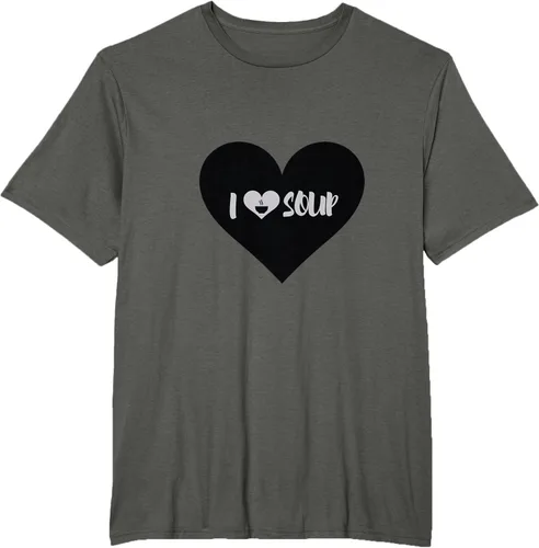 Vista 4 de I Love Soup - Camiseta de regalo con forma de corazón, Blanco, S Asfalto