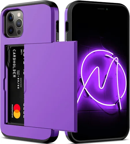 Vista 18 de Nvollnoe Funda para iPhone 11 con tarjetero resistente de protección de doble capa a prueba de golpes, ranura para tarjetas oculta, funda delgada