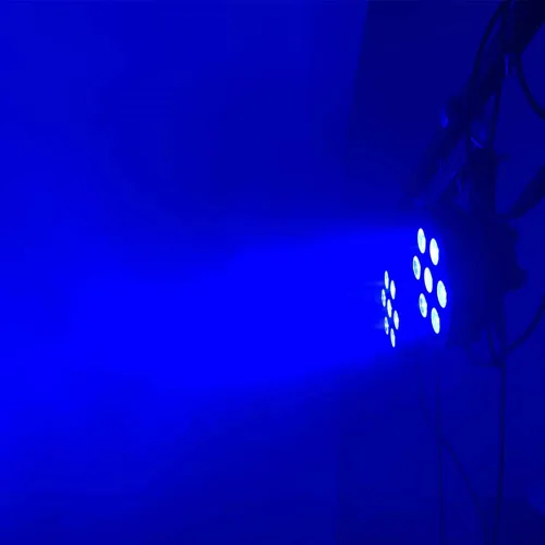 Vista 6 de Luz LED Par 7x12W de escenario con pruebas estrictas, luces LED RGBW 4en1, luces de DJ de escenario, control DMX512 activadas por sonido, luz