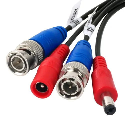 Vista 7 de Paquete de 4 cables de alimentación de video BNC de 25 pies con conectores para cámara CCTV DVR sistema de vigilancia