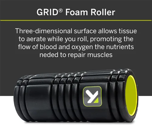 Vista 2 de TriggerPoint Grid - Rodillo de espuma original negro de 13 pulgadas + bola de masaje MB1 para masaje muscular corporal saludable
