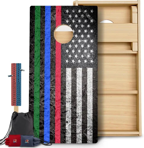 Vista 92 de CornholeGamesUSA Pro - Juego de tablas de Cornhole Fabricado en Estados Unidos Abedul báltico 3/4 Sin rebote Patas triples gruesas Dos 1