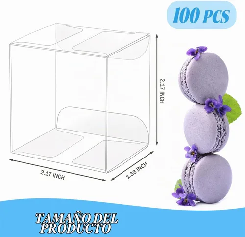 Vista 2 de Newbested Paquete de 100 cajas de plástico transparente para macarrones