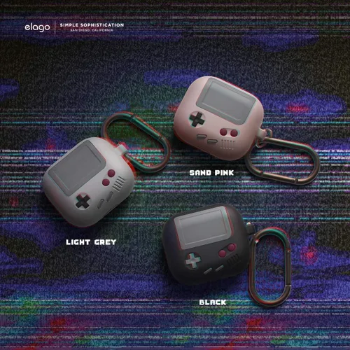 Vista 4 de elago AW5 - Funda compatible con AirPods de 3ª generación (2021), diseño clásico de consola de juegos portátil compatible con Apple AirPods 3, Negro