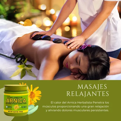 Vista 4 de Arnica Gel tópico extra fuerte 4.23 oz (125 g), gel botánico natural de alta potencia de absorción rápida para músculos y articulaciones, terapia
