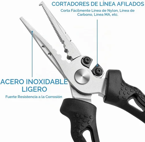 Vista 3 de TRUSCEND Alicates de pesca prácticos bloqueables con mango ergonómico innovador, herramienta de pesca recubierta de teflón resistente a la corrosión
