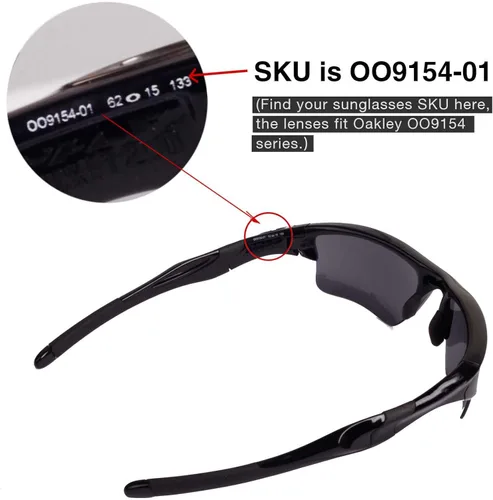 Vista 5 de Walleva Lentes de repuesto y kit de goma para lentes de sol Oakley Half Jacket 2.0 XL, múltiples opciones disponibles