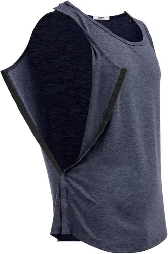 Vista 2 de Deyeek Camisetas sin mangas unisex con acceso completo a presión para hombres y mujeres, camisetas de recuperación de hombro para después